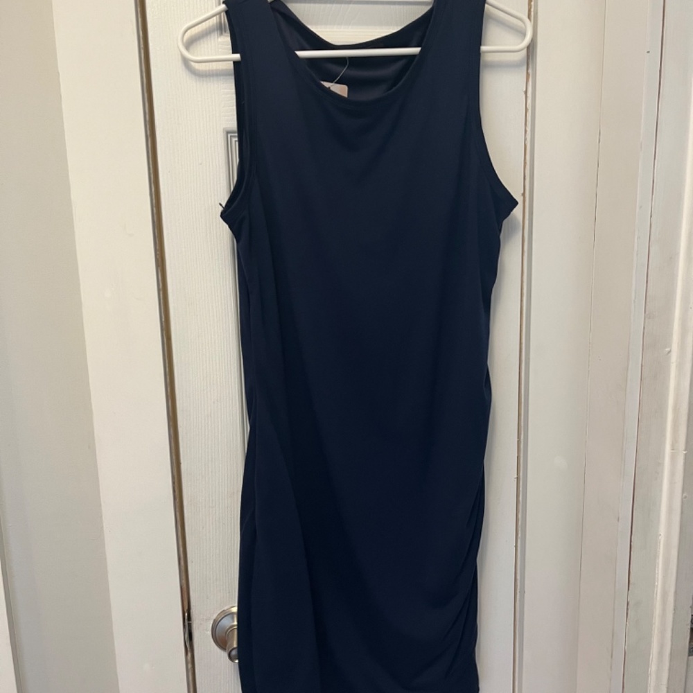 Navy Mini Ruched Dress - Picture 3 of 4